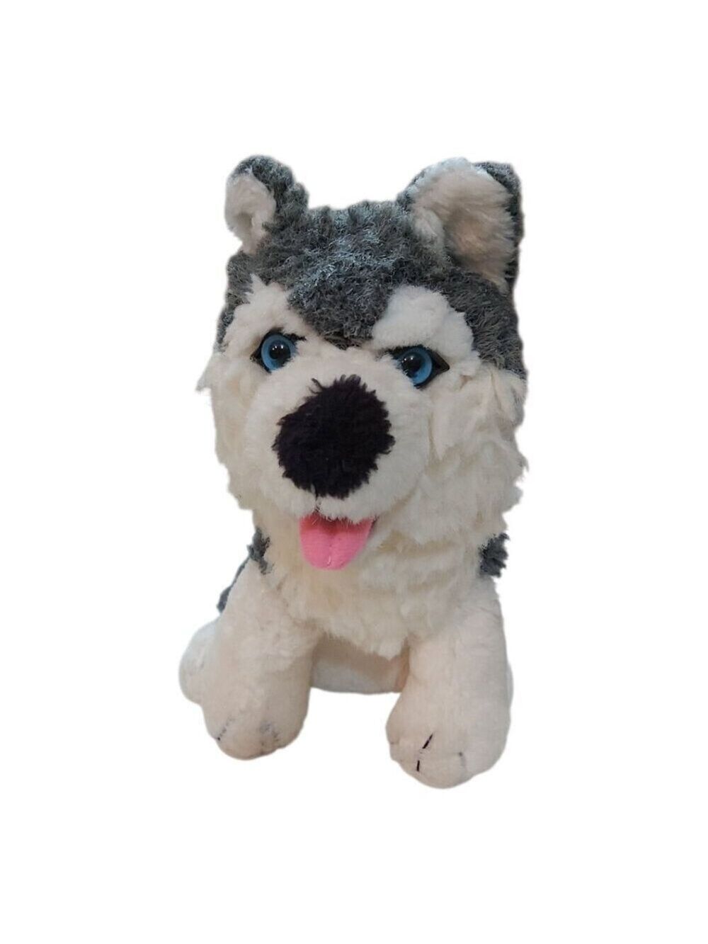 10 Inch Siberian Husky Stuffed Plush Toy Blue Eyes Puppy Dog